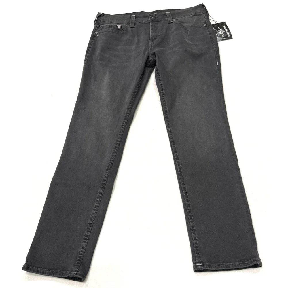 True Religion Black Rocco Mens Jeans  No Flap size 36 Relaxed Skinny New